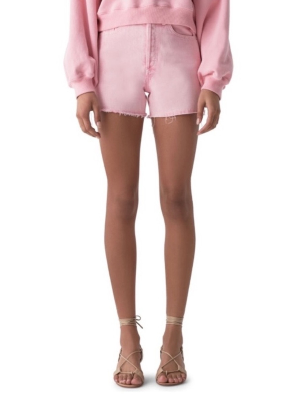 AGOLDE Dee Super, High Rise Pink Potion Cut Off Jean Shorts